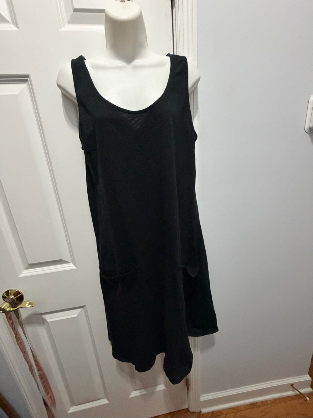 fresh produce Black cotton Sleeveless Pocket Swing Dress size m - Picture 3 of 9